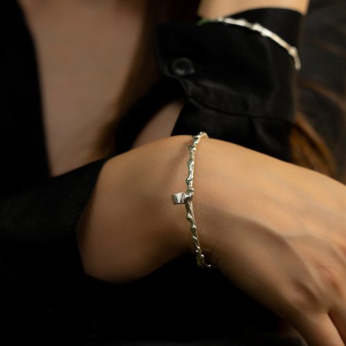 bratara contemporana argint unicat handmade geometric