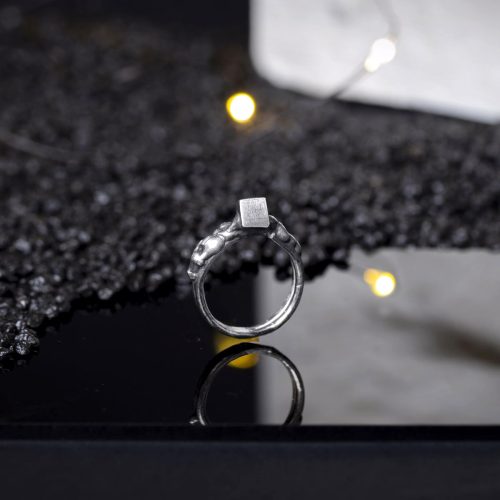 Inel argint handmade contemporan anitchizat