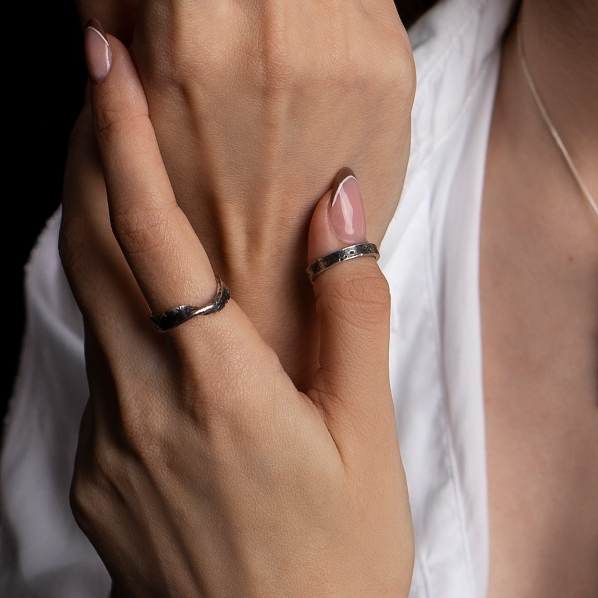 inel argint elegant contemporan