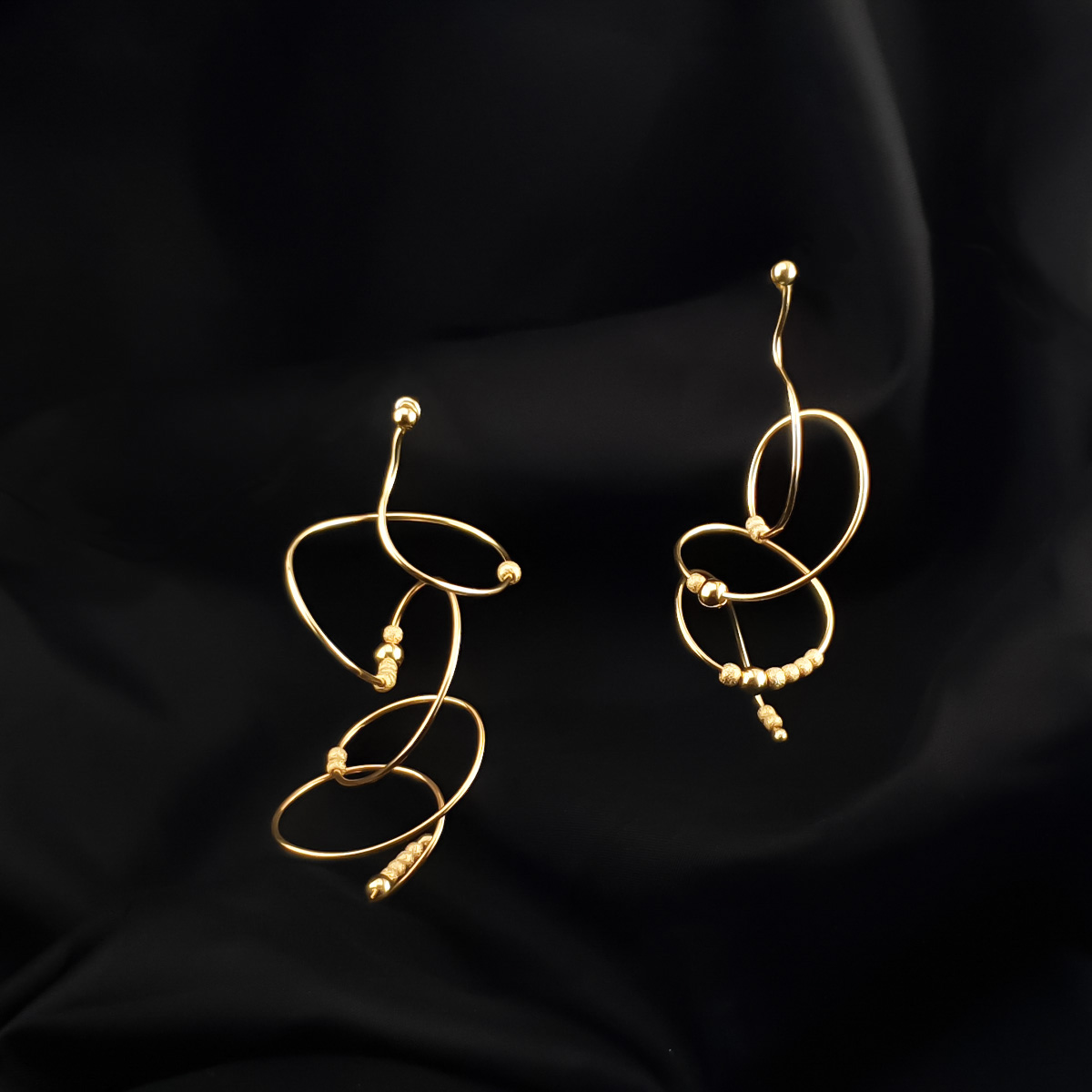 cercei aur 14k galben eleganti statement