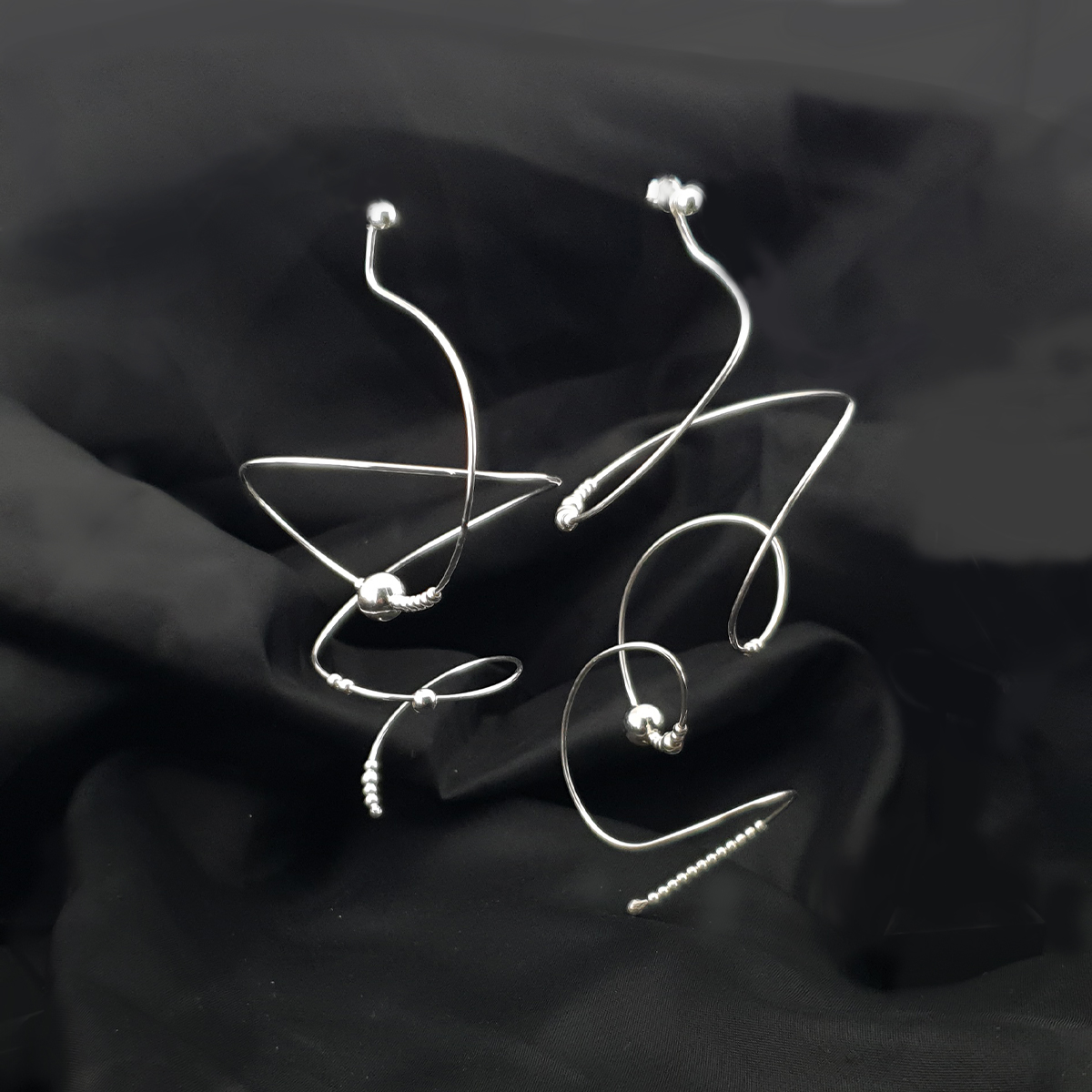 cercei argint handmade design modern unicat